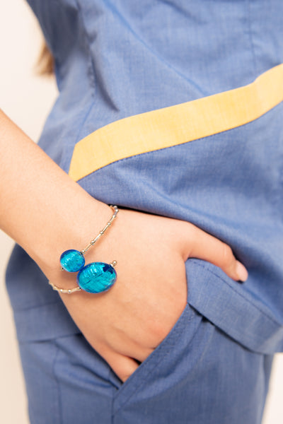 Rialto Murano Glass Bracelet - Light Blue